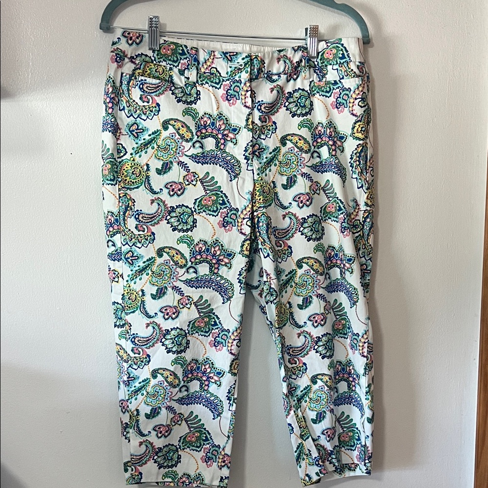 Talbots Multicolor Paisley Chinos Capris Size 8P